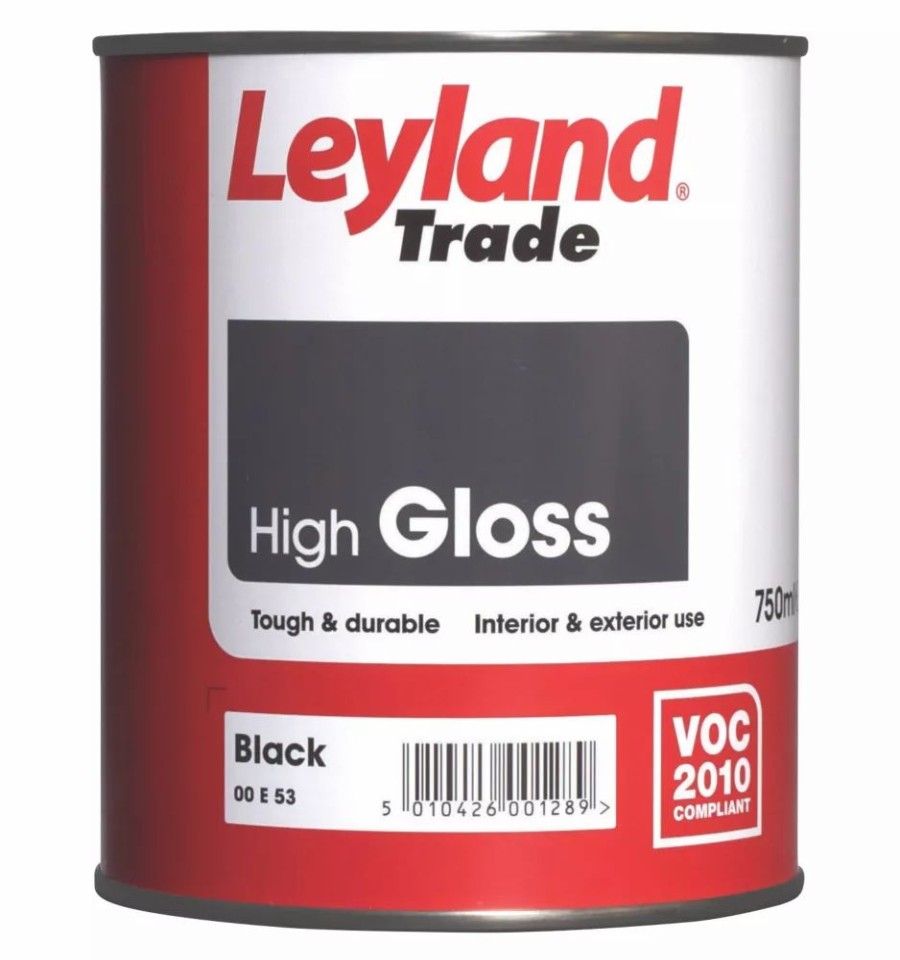 Decorating * | Leyland Trade High Gloss Black Trim Paint 750Ml