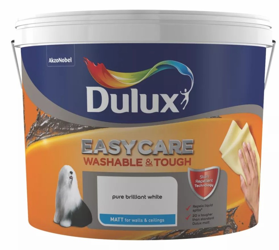 Decorating * | Dulux Easycare Matt Pure Brilliant White Emulsion Paint 10Ltr