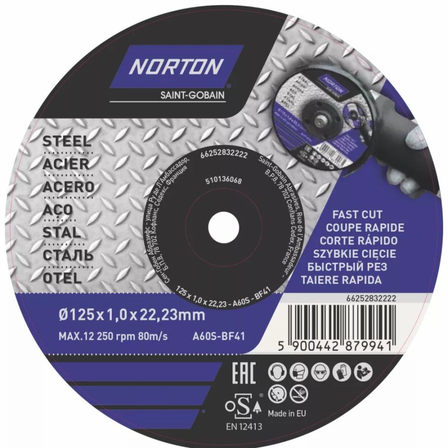 Angle Grinder Discs * | Norton Metal Cutting Disc 5" (125Mm) X 1 X 22.23Mm 5 Pack