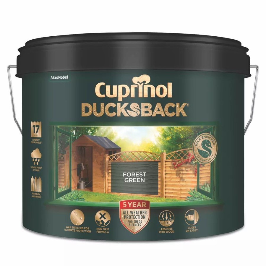 Decorating * | Cuprinol Ducksback Shed & Fence Paint Forest Green 9Ltr