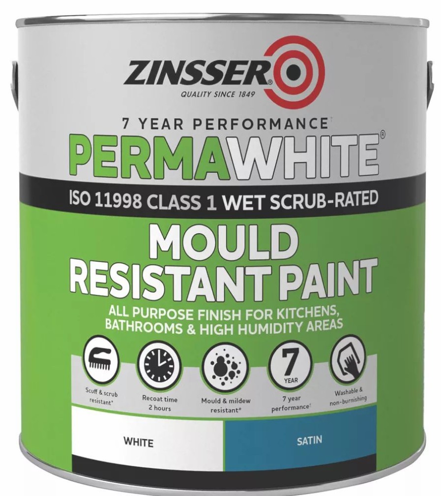 Decorating * | Zinsser Self-Priming Paint Satin White 2.5Ltr