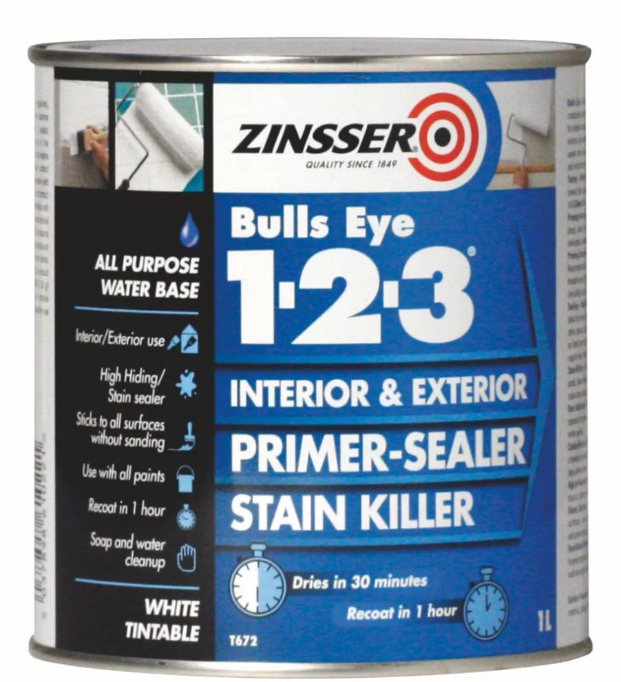 Decorating * | Zinsser Bulls Eye 1-2-3 Primer-Sealer 1Ltr