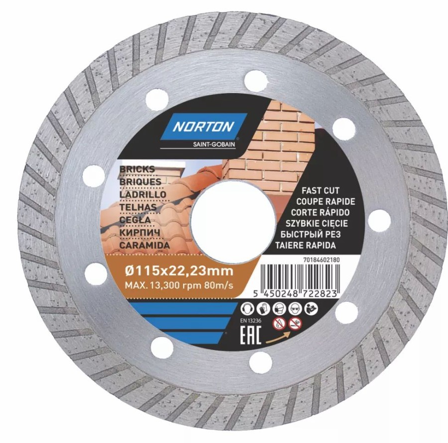 Cutting & Blades * | Norton Multi-Material Diamond Cutting Disc 115 X 22.23Mm