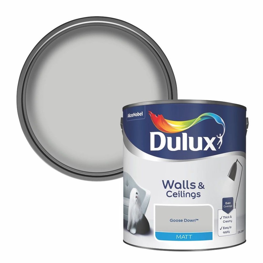 Decorating * | Dulux Matt Goose Down Emulsion Paint 2.5Ltr