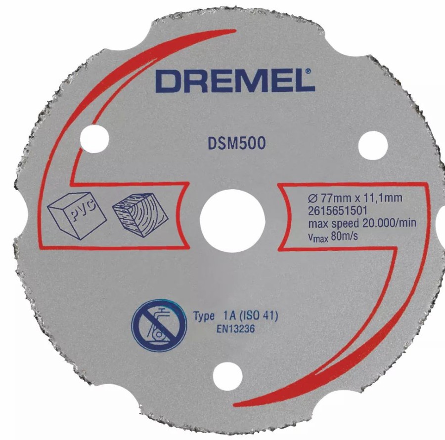 Angle Grinder Discs * | Dremel Dsm500 Wood/Plastic Compact Saw Cutting Wheel 3" (77Mm) X 2 X 11.1Mm