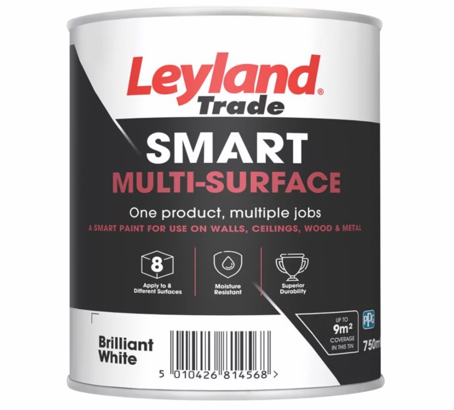 Decorating * | Leyland Trade Smart Eggshell Brilliant White Emulsion Smart Multi-Surface Paint 750Ml