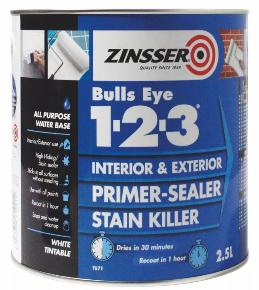 Decorating * | Zinsser Bulls Eye 1-2-3 Primer-Sealer 2.5Ltr