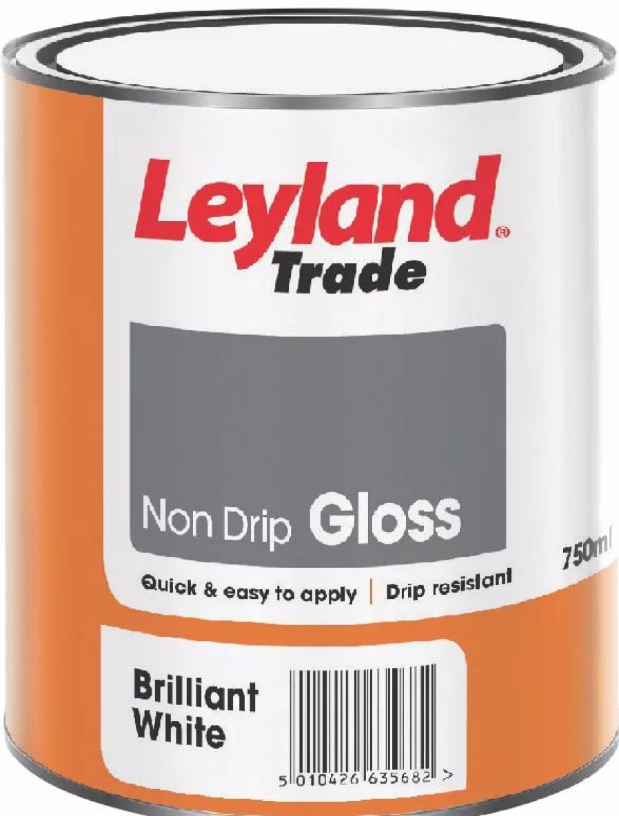 Decorating * | Leyland Trade Gloss White Trim Non-Drip Paint 750Ml