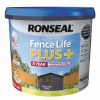 Decorating * | Ronseal Fence Life Plus Shed & Fence Treatment Charcoal Grey 9Ltr