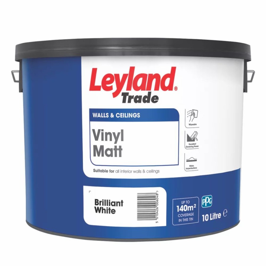 Decorating * | Leyland Trade Vinyl Matt Brilliant White Emulsion Paint 10Ltr