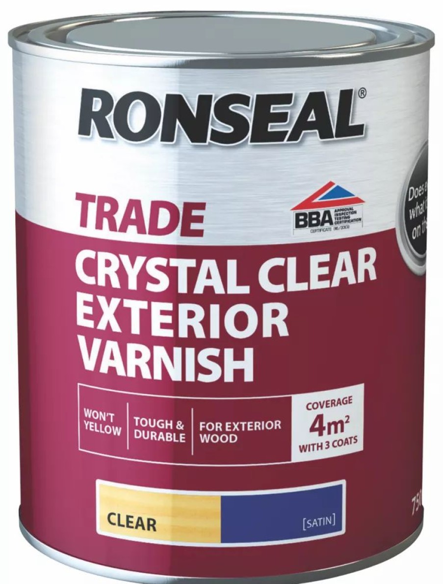 Decorating * | Ronseal Trade Exterior Varnish Satin Clear 750Ml