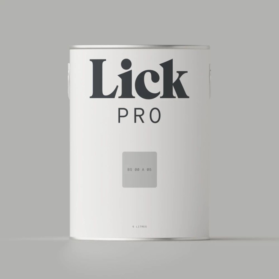 Decorating * | Lickpro Matt Grey Bs 00 A 05 Emulsion Paint 5Ltr